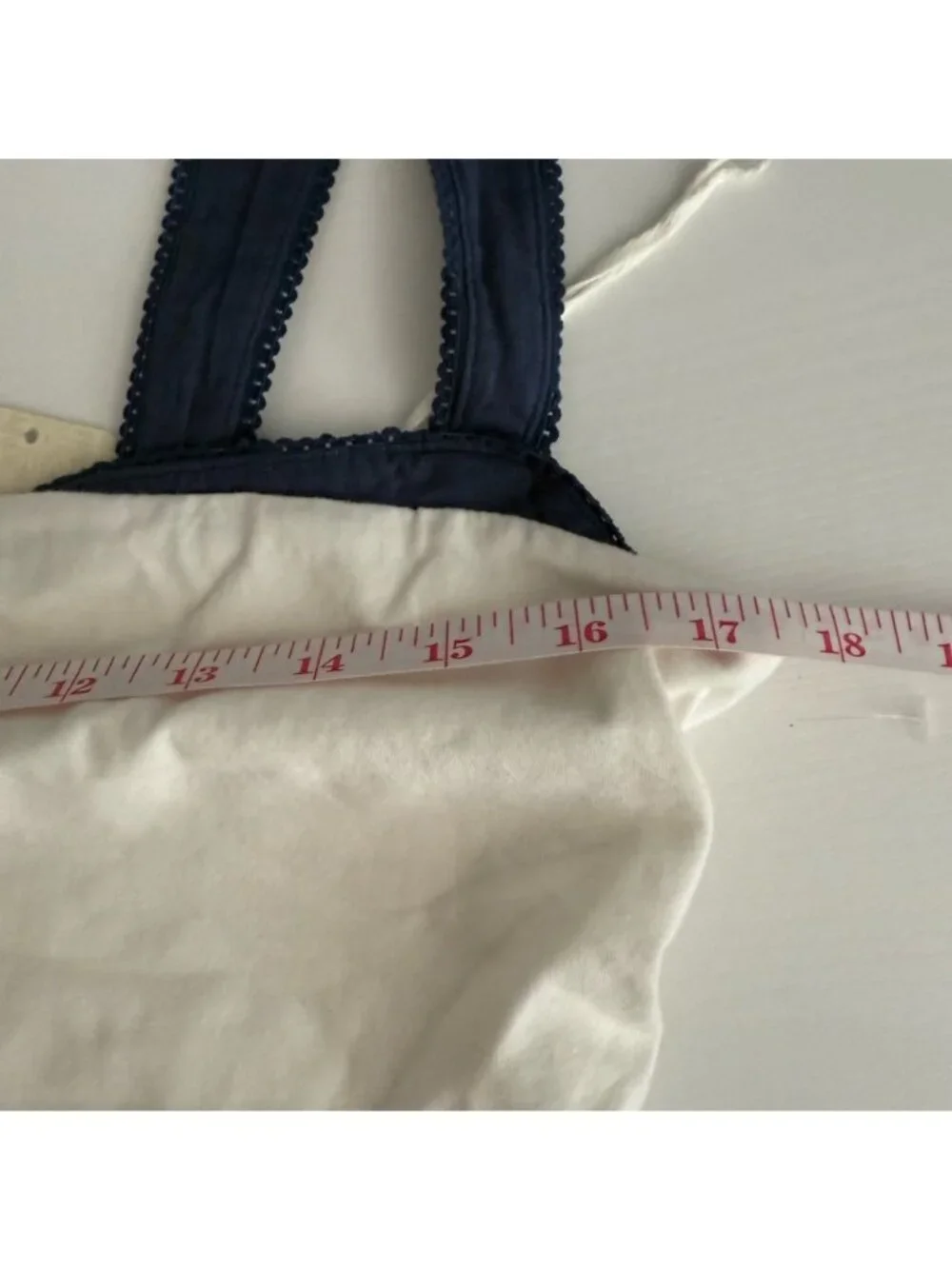 Free People Women's Colorblock Ruched Tank Top Ivory Blue Cotton XL